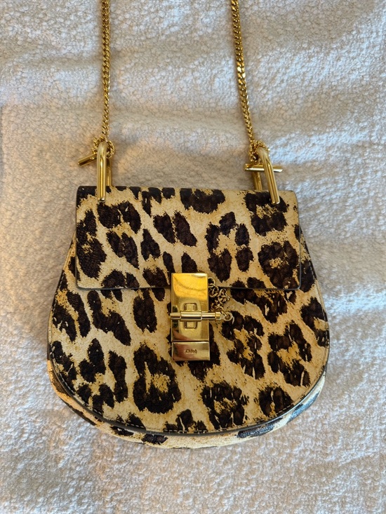 Chloe Handbags - Chloé Neutral leopard print Drew leather shoulder bag